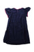 A Navy Short Sleeve Dresses from Crewcuts in size 6T for girl. (Back View)