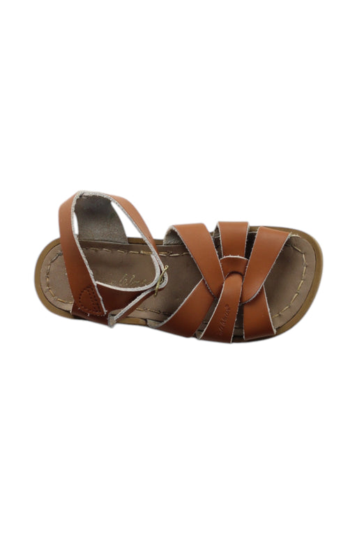 A Brown Sandals from Salt-Water in size 4T for neutral. (Front View)