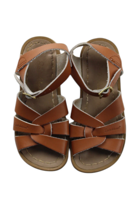 A Brown Sandals from Salt-Water in size 4T for neutral. (Back View)