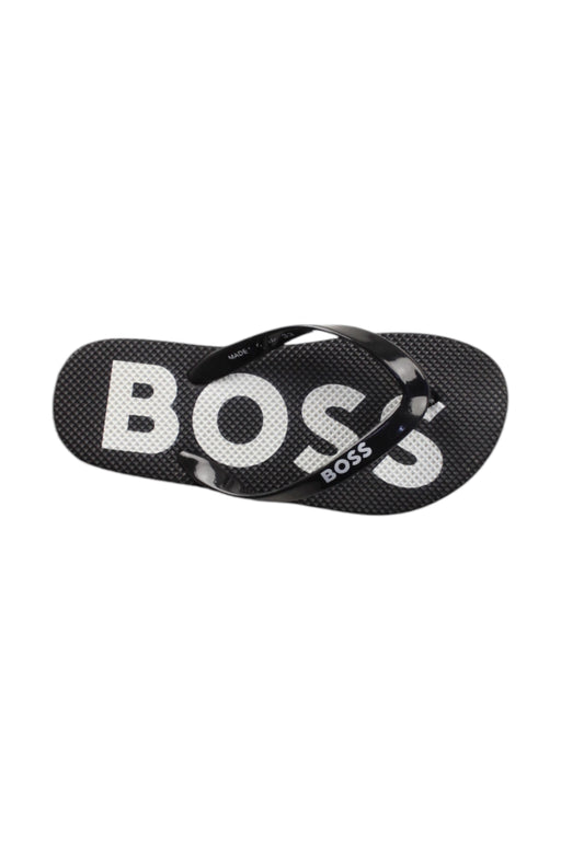 A Black Flip Flops from Boss in size 6T for boy. (Front View)