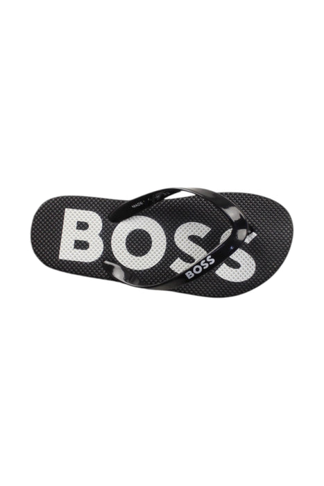 A Black Flip Flops from Boss in size 6T for boy. (Front View)