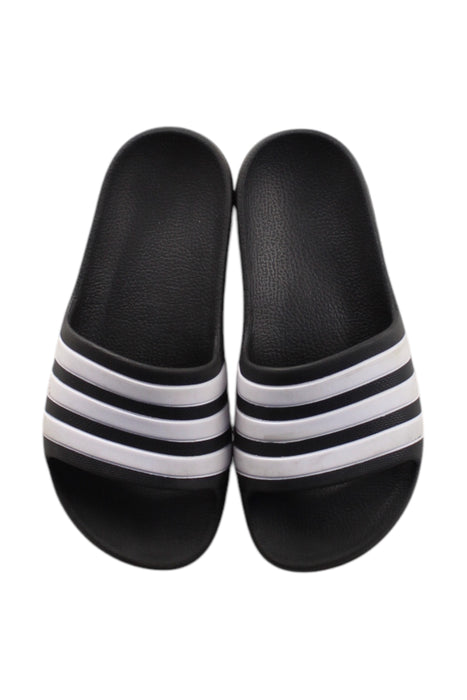A Black Slip Ons from Adidas in size 7Y for neutral. (Back View)