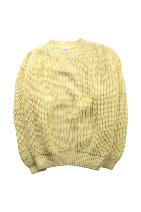 A Yellow Knit Sweaters from Seed in size 8Y for neutral. (Front View)