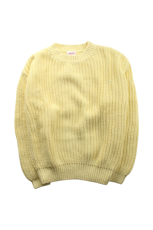 A Yellow Knit Sweaters from Seed in size 8Y for neutral. (Front View)