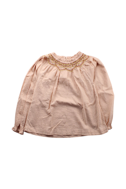 A Peach Long Sleeve Tops from Bonheur du Jour in size 8Y for girl. (Front View)