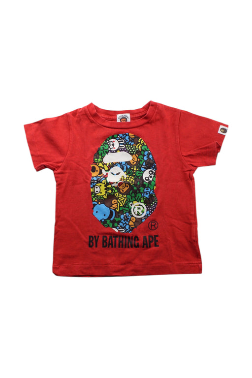 A Red Short Sleeve T Shirts from BAPE KIDS in size 2T for neutral. (Front View)