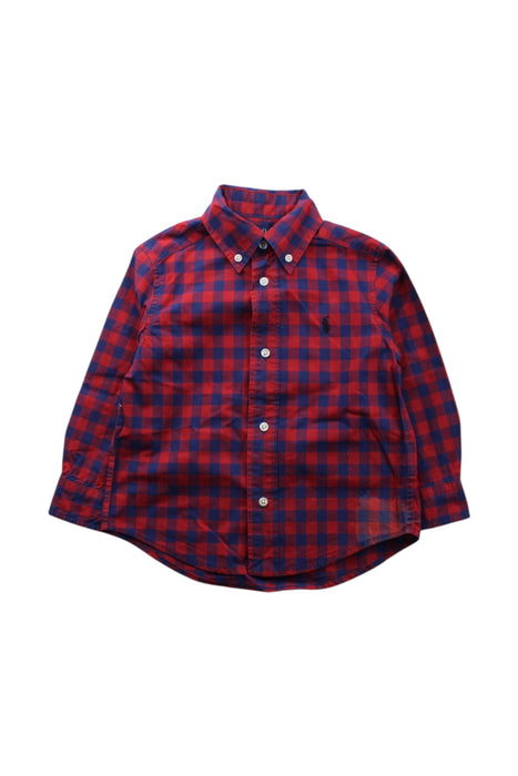 A Red Long Sleeve Shirts from Polo Ralph Lauren in size 2T for boy. (Front View)