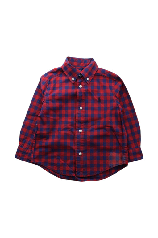 A Red Long Sleeve Shirts from Polo Ralph Lauren in size 2T for boy. (Front View)