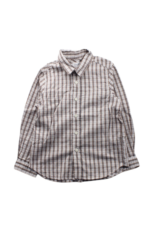 A Brown Long Sleeve Shirts from Bonpoint in size 4T for boy. (Front View)