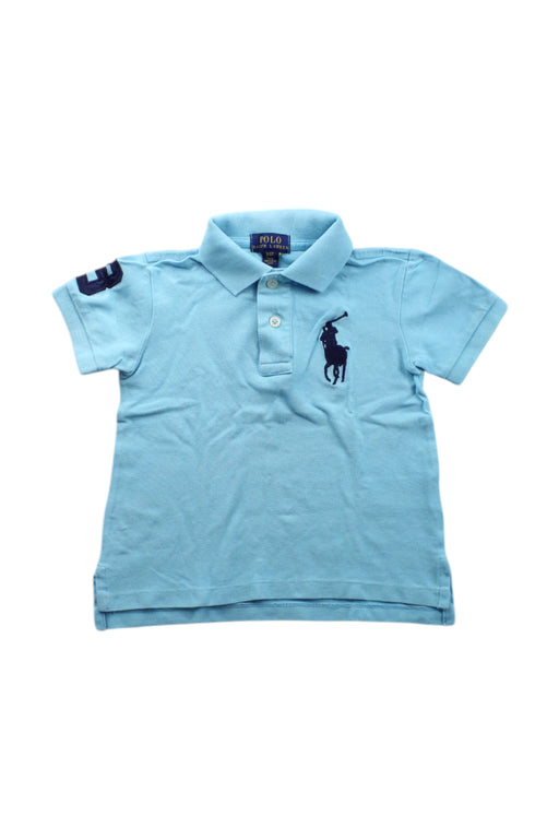 A Blue Short Sleeve Polos from Polo Ralph Lauren in size 3T for boy. (Front View)