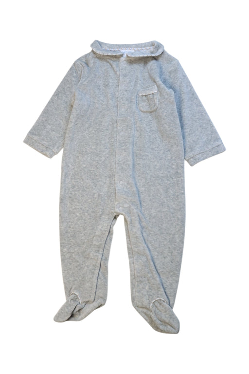 A Grey Onesies from Jacadi in size 6-12M for neutral. (Front View)