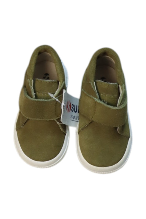 A Green Booties from Superga in size 12-18M for neutral. (Back View)