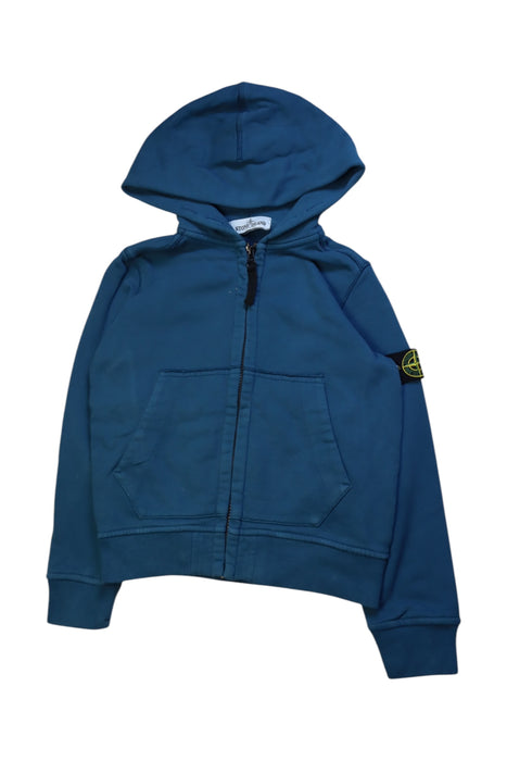 A Blue Hooded Sweatshirts from Stone Island in size 6T for boy. (Front View)