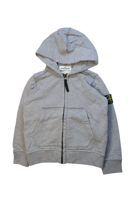 A Grey Hooded Sweatshirts from Stone Island in size 4T for neutral. (Front View)