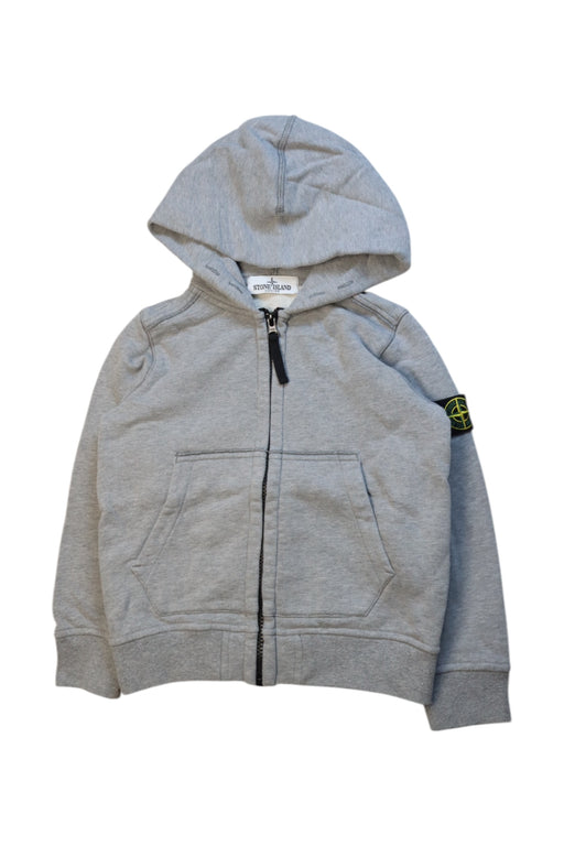 A Grey Hooded Sweatshirts from Stone Island in size 4T for neutral. (Front View)