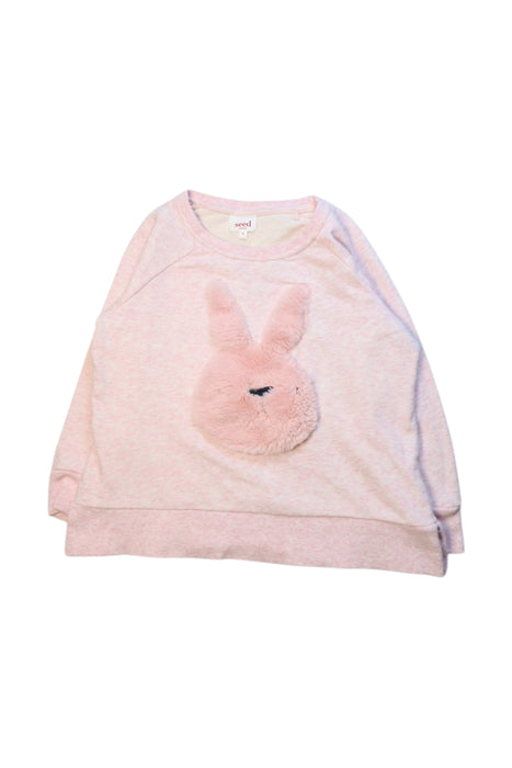 A Pink Crewneck Sweatshirts from Seed in size 6T for girl. (Front View)