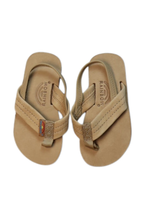 A Beige Flip Flops from Rainbow Sandals in size 5T for neutral. (Back View)