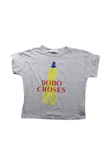A Grey Short Sleeve T Shirts from Bobo Choses in size 4T for neutral. (Front View)