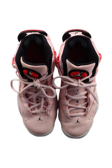 A Pink Sneakers from Air Jordan in size 10Y for neutral. (Back View)