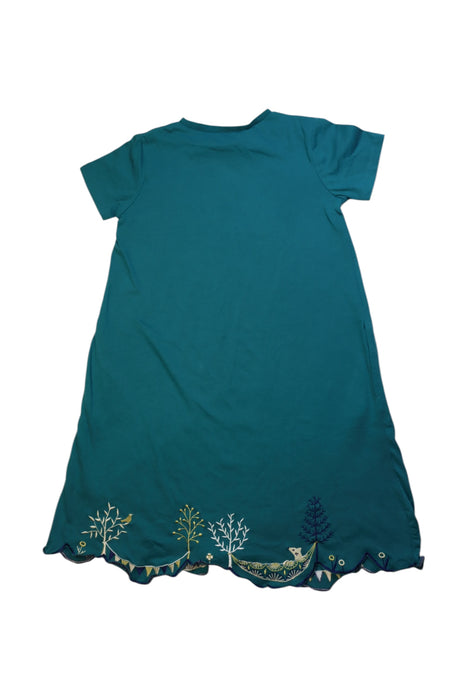 A Teal Short Sleeve Dresses from Graniph in size 7Y for girl. (Back View)