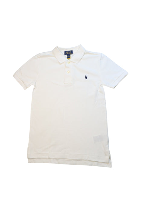 A White Short Sleeve Polos from Polo Ralph Lauren in size 5T for boy. (Front View)