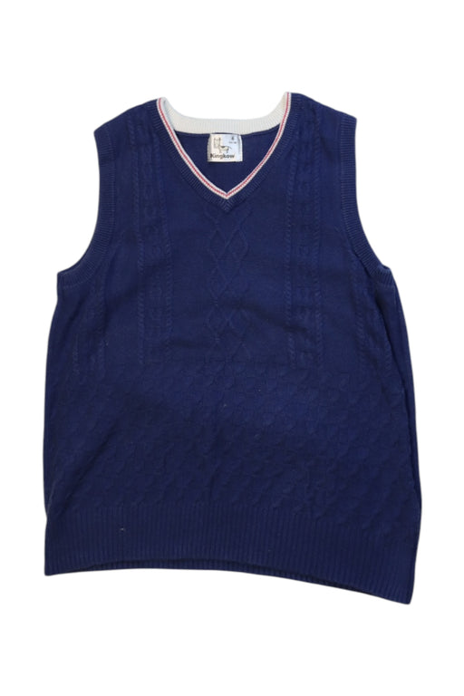 A Navy Dress Up Vests from Kingkow in size 6T for boy. (Front View)