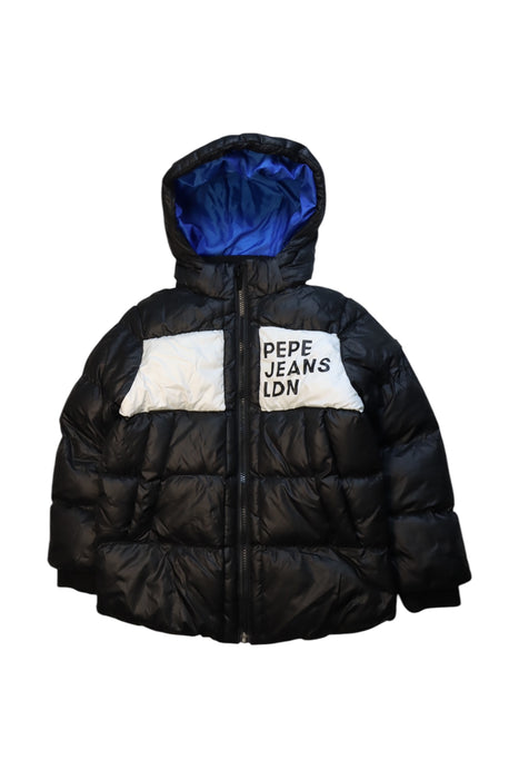 A Black Puffer/Quilted Coats & Outerwear from Pepe Jeans in size 8Y for neutral. (Front View)