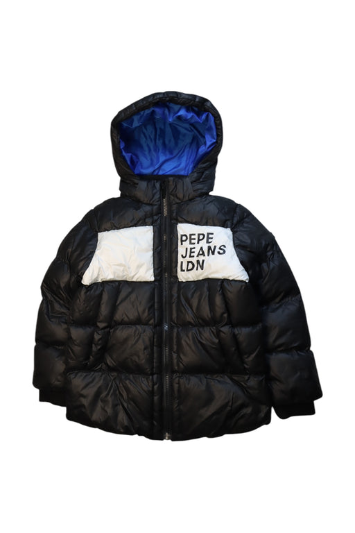 A Black Puffer/Quilted Coats & Outerwear from Pepe Jeans in size 8Y for neutral. (Front View)