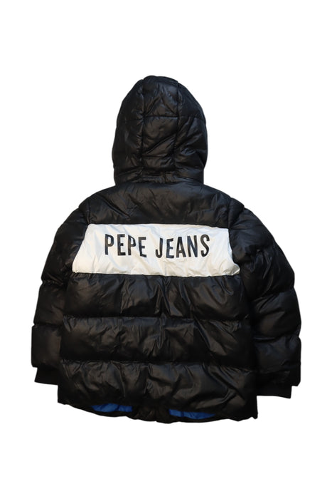 A Black Puffer/Quilted Coats & Outerwear from Pepe Jeans in size 8Y for neutral. (Back View)