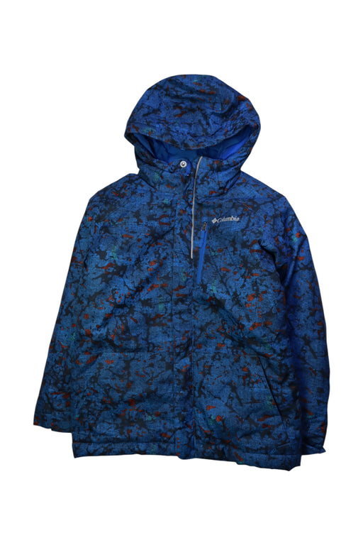 A Blue Rain Jackets from Columbia in size 6T for neutral. (Front View)
