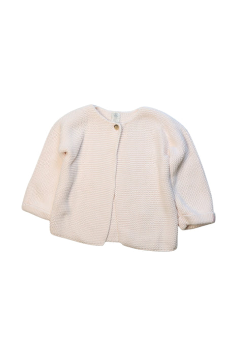 A Ivory Cardigans from Petit Bateau in size 12-18M for neutral. (Front View)