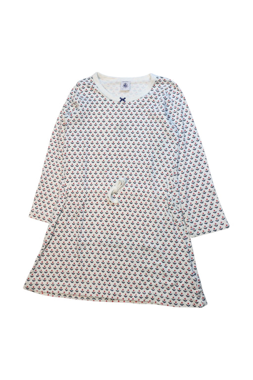 A White Long Sleeve Dresses from Petit Bateau in size 6T for girl. (Front View)