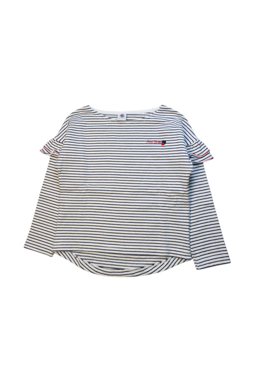 A White Long Sleeve Tops from Petit Bateau in size 6T for girl. (Front View)