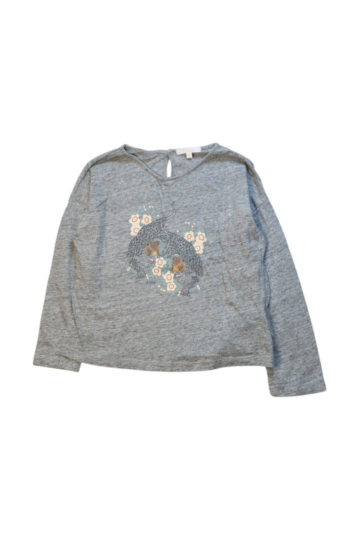 A Grey Long Sleeve Tops from Chloe in size 4T for girl. (Front View)