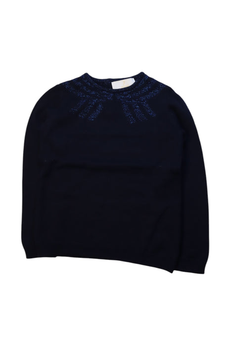 A Navy Knit Sweaters from Jacadi in size 6T for girl. (Front View)