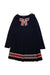 A Navy Long Sleeve Dresses from Jacadi in size 6T for girl. (Front View)