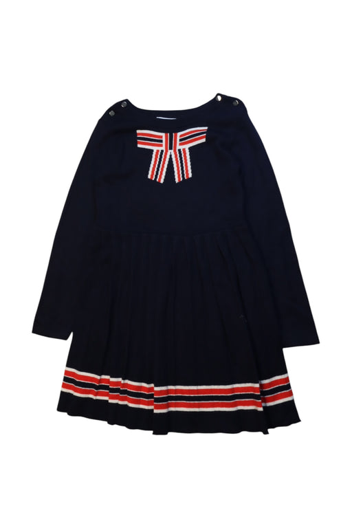 A Navy Long Sleeve Dresses from Jacadi in size 6T for girl. (Front View)