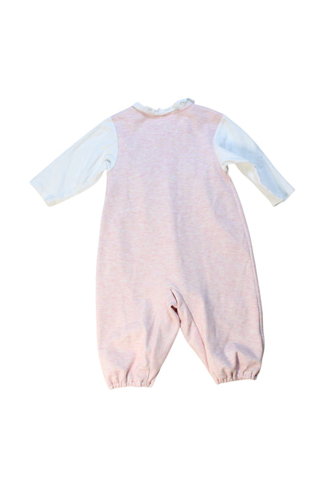 A Pink Long Overalls from Chickeeduck in size 12-18M for girl. (Back View)