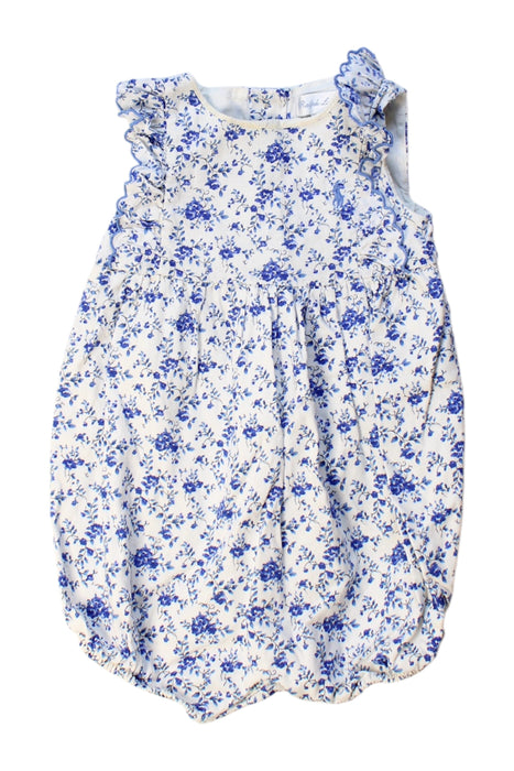 A Blue Sleeveless Rompers from Ralph Lauren in size 3-6M for girl. (Front View)
