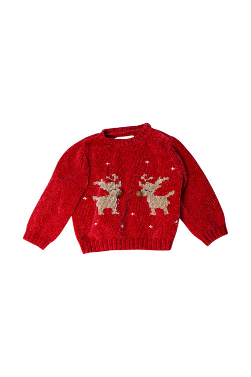 A Red Knit Sweaters from Chickeeduck in size 18-24M for girl. (Front View)