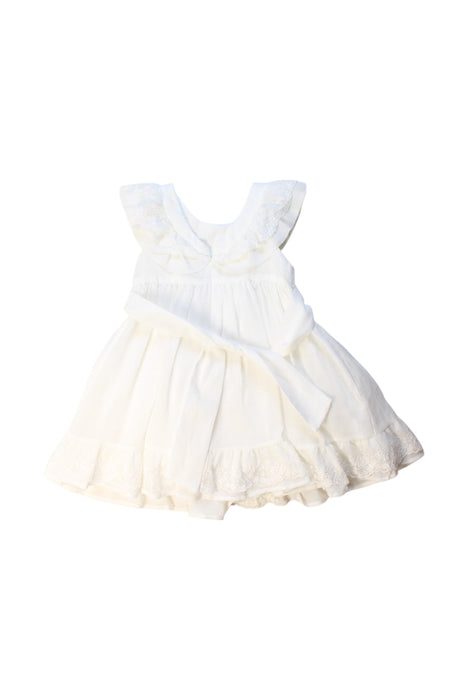 A White Sleeveless Dresses from Mayoral in size 18-24M for girl. (Back View)