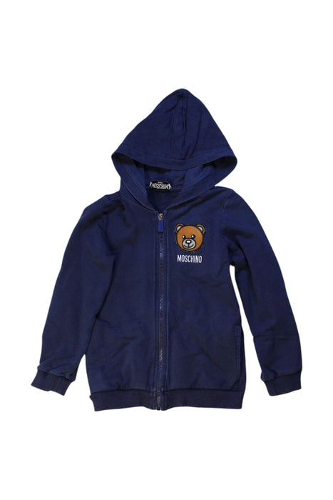 A Navy Hooded Sweatshirts from Moschino in size 3T for boy. (Front View)