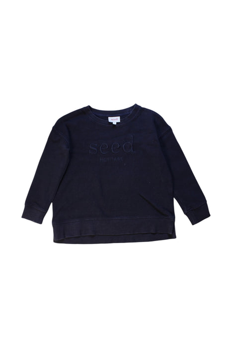 A Navy Crewneck Sweatshirts from Seed in size 4T for boy. (Front View)