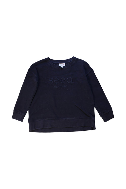 A Navy Crewneck Sweatshirts from Seed in size 4T for boy. (Front View)