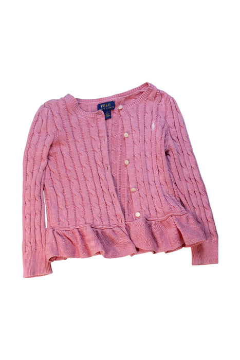 A Pink Cardigans from Polo Ralph Lauren in size 5T for girl. (Front View)