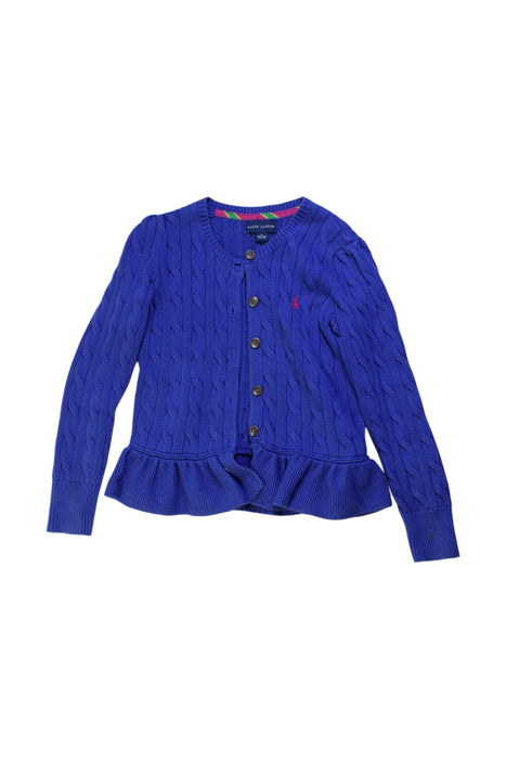 A Blue Cardigans from Ralph Lauren in size 5T for girl. (Front View)
