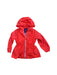 A Red Rain Jackets from Jacadi in size 6T for girl. (Front View)