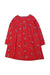 A Red Long Sleeve Dresses from Petit Bateau in size 3T for girl. (Front View)