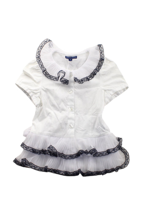 A White Short Sleeve Shirts from Nicholas & Bears in size 4T for girl. (Front View)