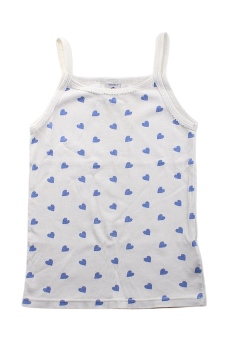 A White Sleeveless Tops from Petit Bateau in size 6T for girl. (Front View)